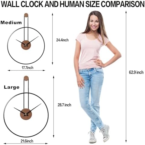 YISITEONE Large Decorative Wall Clock - Image 2