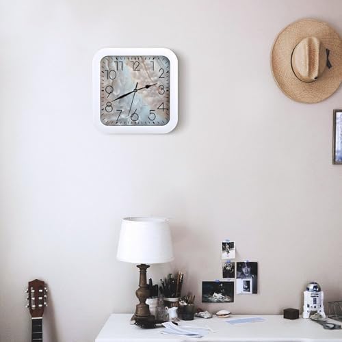 Mother of Pearl Light Square DIY Frame Wall Clock - Image 6