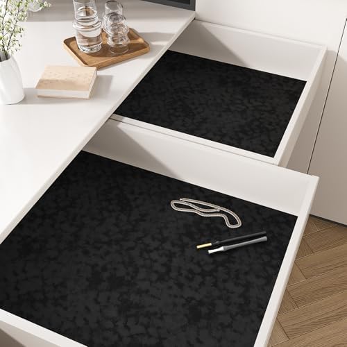 VEELIKE Black Mottled Self Adhesive Velvet Drawer Liners - Image 3