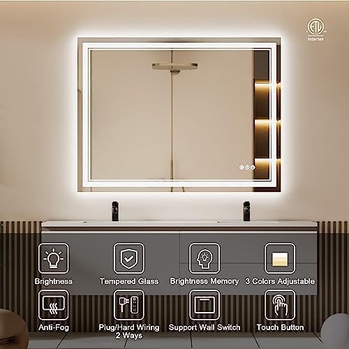 40x30 Inch LED Bathroom Mirror - Image 2