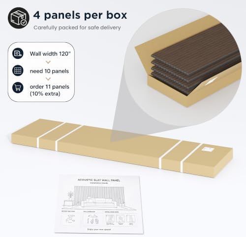Acoustic Wood Slat Wall Panels, 106”H x 12.6”W - Image 6