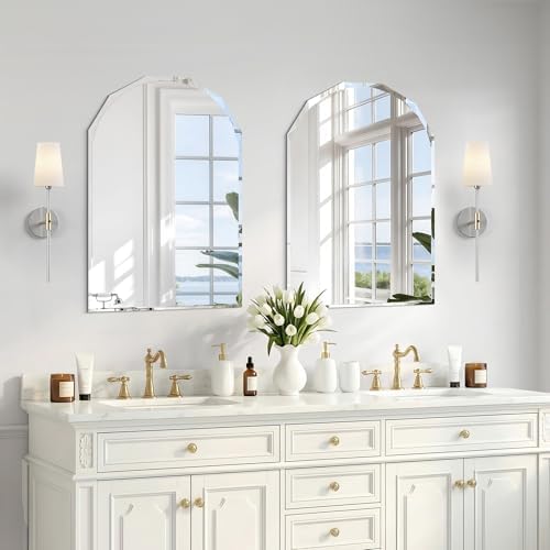 Beveled Arched Mirror, 5mm Tempered Glass, Decorative Frameless Wall Mirror - Image 6