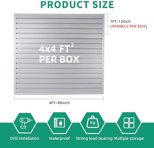 FRAYSCENT Slat Wall Paneling Garage Slat Wall Storage Systems Slatwall Panels - Image 4