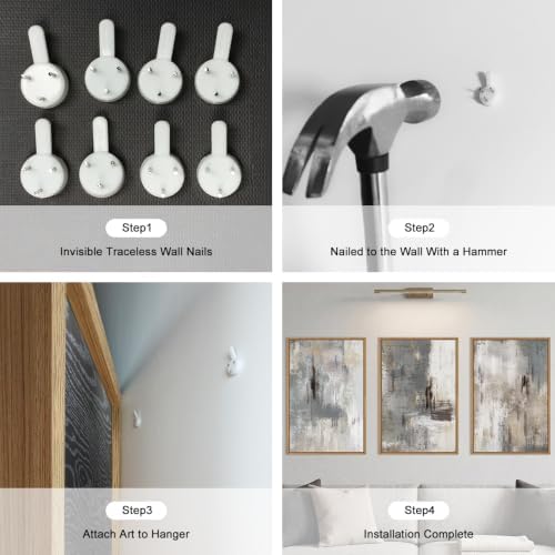 Aryroi Abstract Neutral Gray Beige Framed Canvas Wall Art Set- 16"x24"x3 - Image 6
