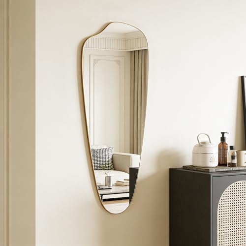 Irregular Asymmetrical Wall Mirror Full Length, 48x20 Inch Gold Mirror - Image 4