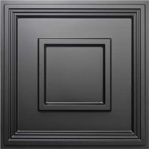 STICKGOO Black Drop Ceiling Tile 2ft x 2ft, Ceiling Panel High-Grade PVC by STICKGOO