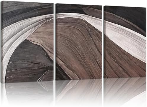 LYYGLYY 3Pcs Framed Brown and Black Canvas Wall Art 12x16 Inches by Unknown