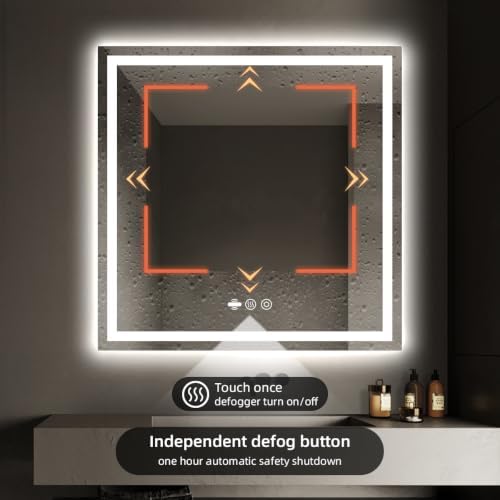 36" x 36" LED Lighted Bathroom Mirror - Image 7