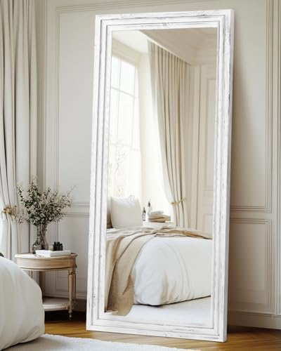 71x30in Full Length Mirror, 3-Tier Stepped Solid Wood Frame - Image 5