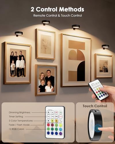 Picture Lights for Wall, Rechargeable Battery Magnetic Wall Lights - Image 5
