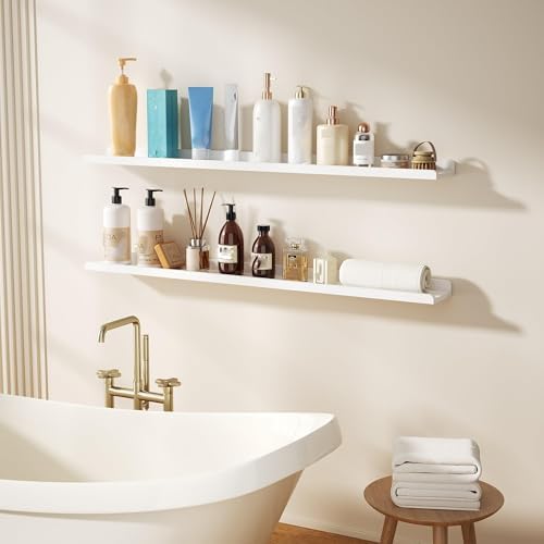 Love-KANKEI 48" Long White Floating Shelves - Image 4