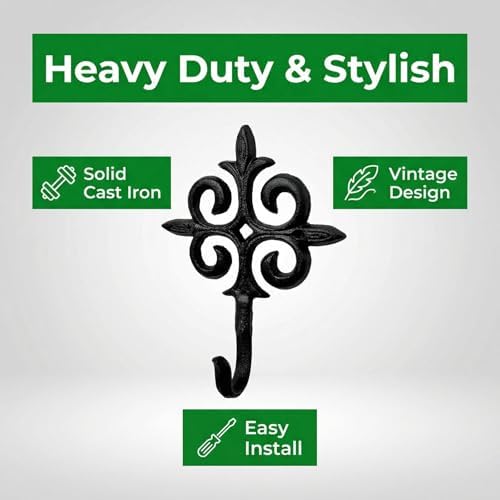 iobiotio Vintage Cast Iron Wall Hook - Image 5