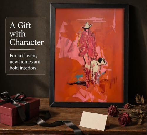 Framed Western Cowgirl Canvas Wall Art, Funky Western Picture Wall Decor - Image 3