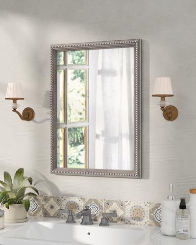 Axeman 22x30 Wood Wall Mirror, Rustic Bathroom Mirror, Vintage Wall Mounted - Image 2