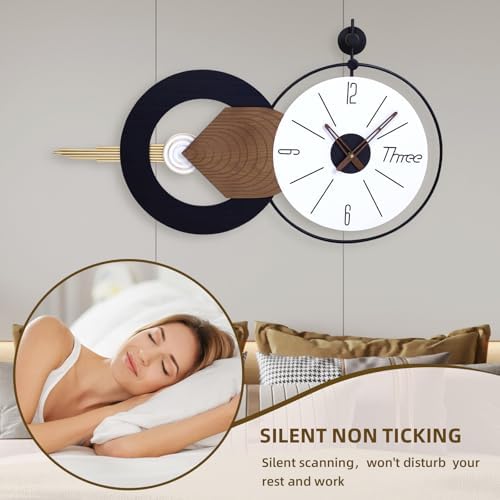 35x20 Inch Modren Wall Clock, Quiet Oversized Home Accent - Image 5