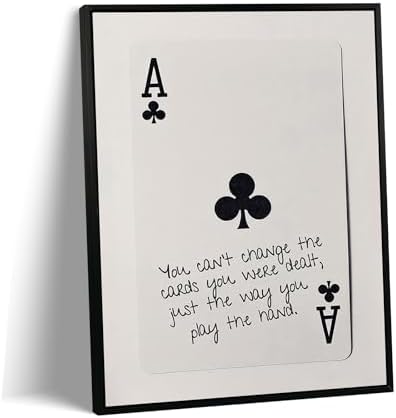 GEFQBBLD Black Framed Ace of Clubs Canvas Wall Art by GEFQBBLDWallArt