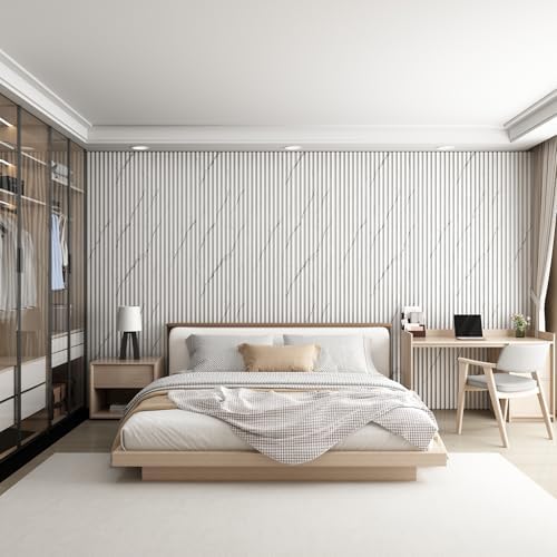 Slat Wall Panel 8-Pack, 108’’x6.1’’, Marble White - Image 6