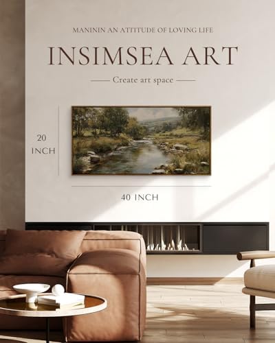 InSimSea Extra Large Framed Vintage Wall Art, River Rolling Hills - Image 3