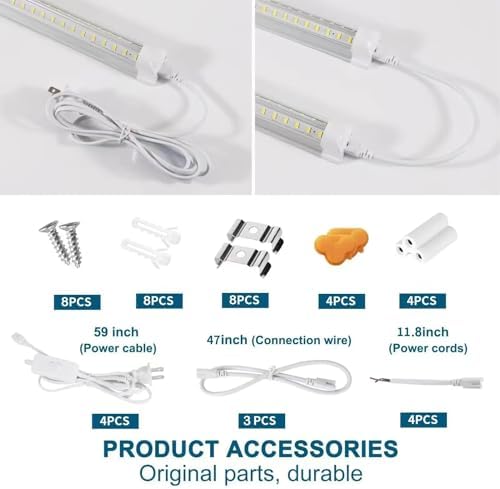 Led Shop Lights, Led Shop Lights 4FT 50W 6500K 7000LM Clear White, Shop Light - Image 5
