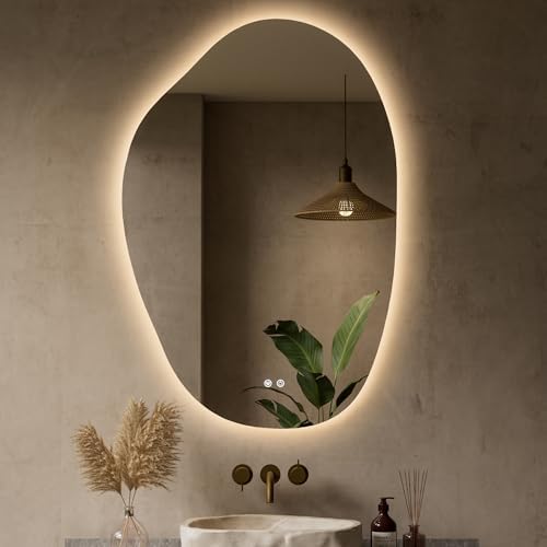 Keonjinn 24 x 36 Inch Irregular Bathroom Mirror by Keonjinn