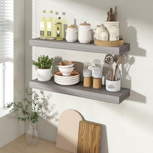 Acovy 24 Inch Floating Shelves for Wall 2 Pack, Wall Mounted Floating Shelf - Image 4