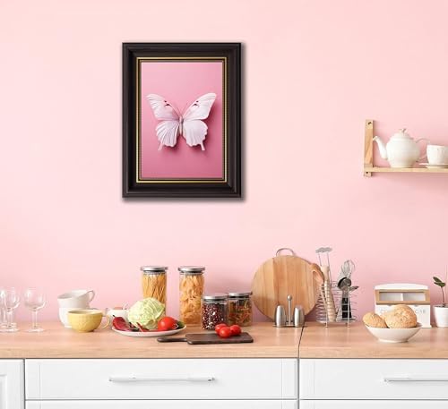 3D Textured Canvas Wall Art American-Style Frame Pink Classical Butterfly - Image 6