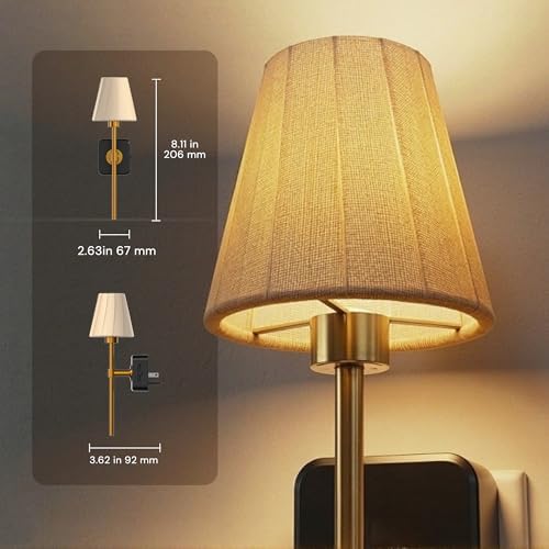 L LOHAS LED Night Lights Plug into Wall, Pleated Fabric Cover Night Light - Image 7