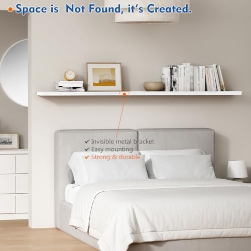 Harwaya White Floating Shelves 36 Inch Long, Large Wall Shelf - Image 5