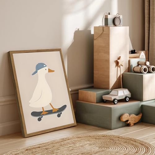 Cute Goose Wall Art Funny Silly Goose Skateboard Wall Decor Painting Whimsical - Image 3