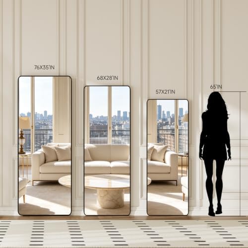 Krymnar 57"x21" Rectangle Full Length Mirror, HD Shatterproof Glass & - Image 4