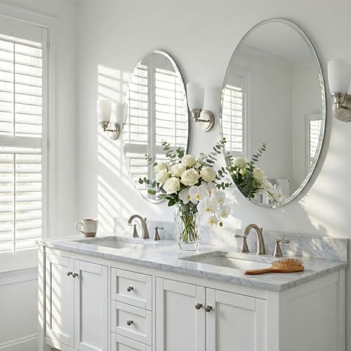 20x28 Inch Oval Frameless Bathroom Mirror - Image 6