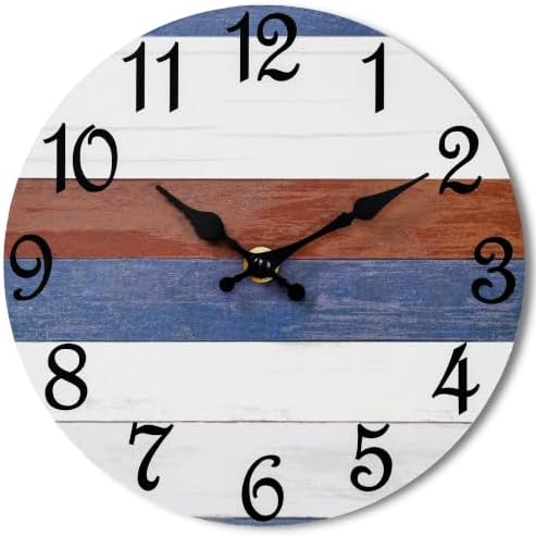 CHYLIN Wall Clock Silent Non-Ticking Battery Operated Pink Gray Striped by CHYLIN
