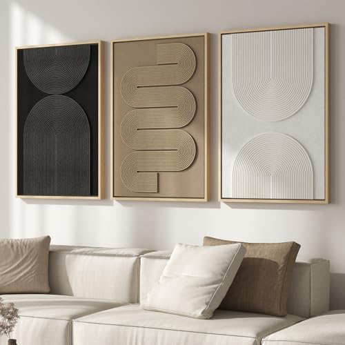 Large Framed Neutral Abstract Wall Art by Cuspin