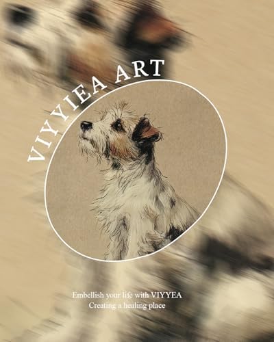 VIYYIEA Vintage Framed Wall Art, Sketch Jack Russell Terrier, 16L x 12W - Image 4