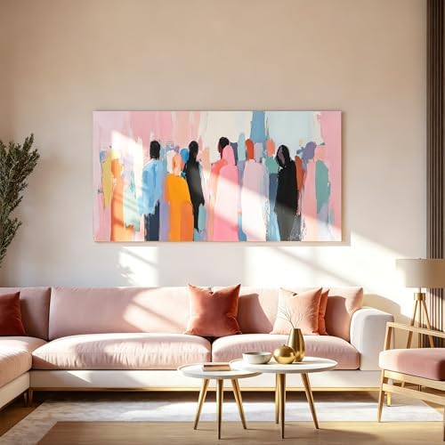 I@U Modern Colorful Wall Art Prints Minimalism Pink Canvas Wall Art Decor - Image 4
