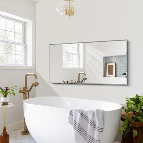 CILIBER Beveled Mirror, 24x48 Large Frameless Bathroom Mirrors - Image 3