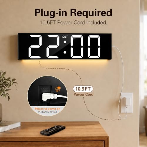 JALL 22" Extra Large Digital Wall Clock, Giant LED Display - Image 3