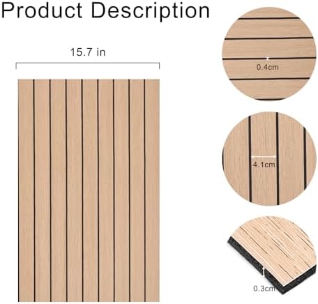 3D Faux Wood Slat Wall Panel – Peel and Stick Self Adhesive Soundproof Foam - Image 4
