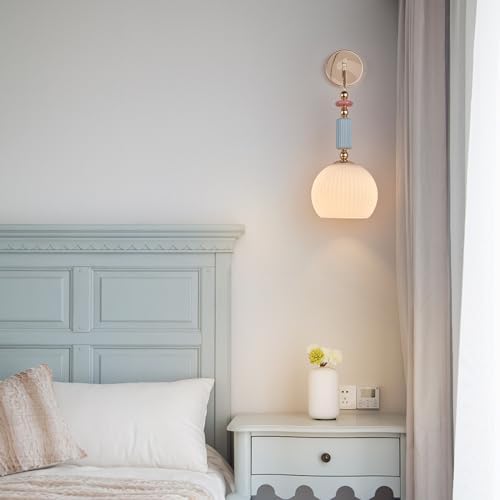Milk White Glass Modern Wall Scone Hanging Indoor Wall Light Fixtures Milky - Image 2