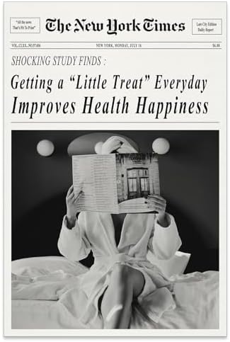 Funky Black and White Newspaper Wall Art 24x36 in Unframed Humor Quotes Posters by Unknown