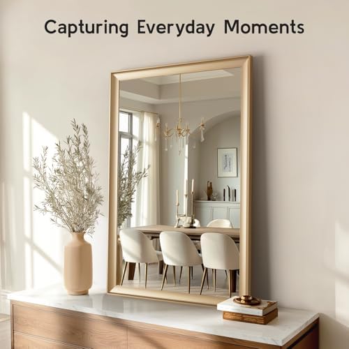 2 Pack Brushed Gold Bathroom Mirrors - Image 5