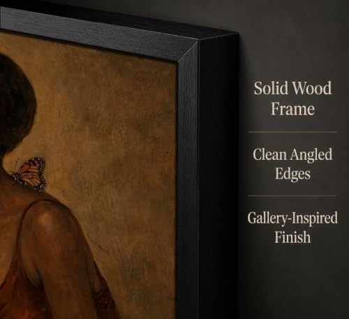 Framed Black Woman Canvas Wall Art, African American Girl Prints Painting - Image 5