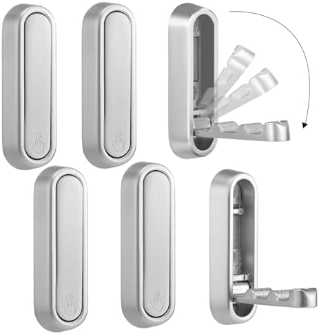 Folding Wall Hooks, 6 Pack, Zinc Alloy, Heavy Duty Coat Hooks by Dntorx