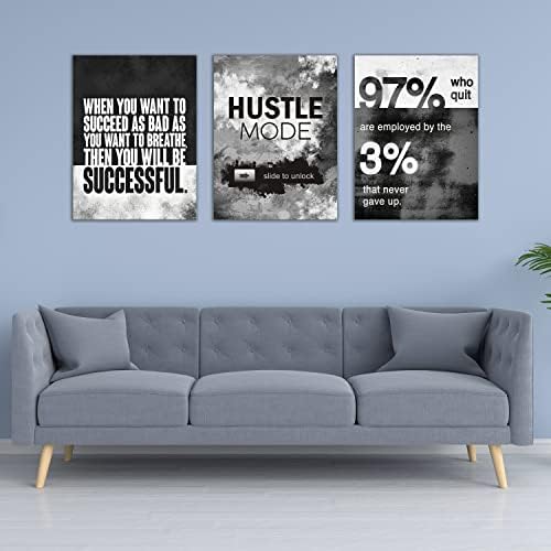 Motivational Painting Wall Art 3 Pieces Canvas Print Success Wall Art - Image 2