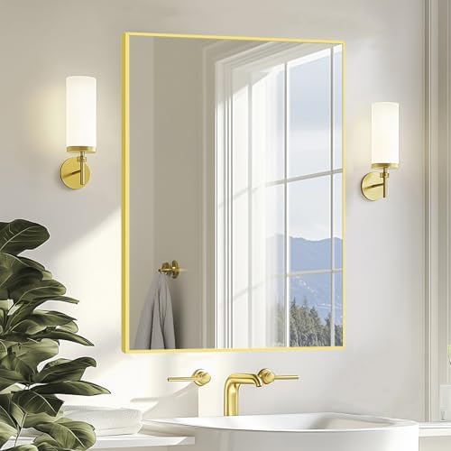 Sunniry Gold Wall Mirror, Bathroom Mirror by Sunniry
