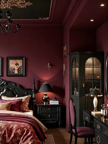 Dimoon 394''x17.7'' Red Peel and Stick Wallpaper Contact Paper Modern Self - Image 5