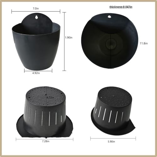 7 Pack 7In Plastic Self Watering Pots Wall Hanging Planters Indoor Outdoor - Image 2