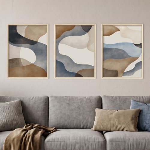 Aryroi Abstract Watercolor Block Framed Canvas Wall Art Set- 12"x16"x3 - Image 2
