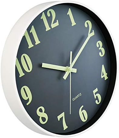 JoFomp Glow in The Dark Clock, 12 Inch Modern Silent Non Ticking Wall Clocks - Image 5