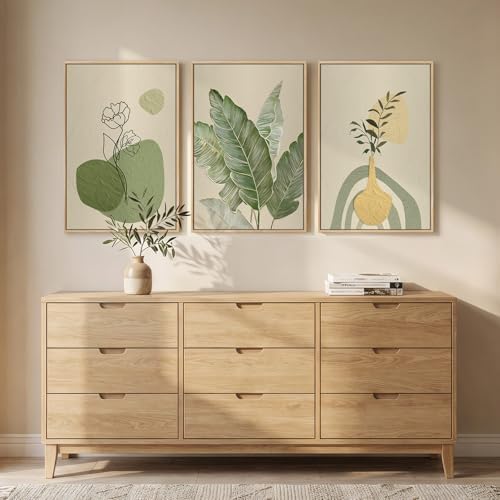 Framed Modern Boho Sage Green Botanical Wall Art - Image 6